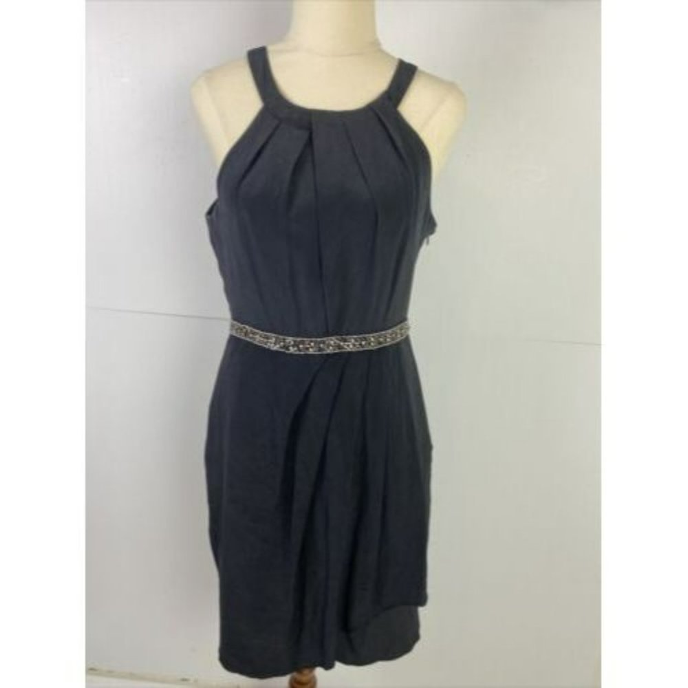 Forever New Size 10 Women's Dress Black Party Cocktail Beaded 100% SILK - Picture 1 of 12